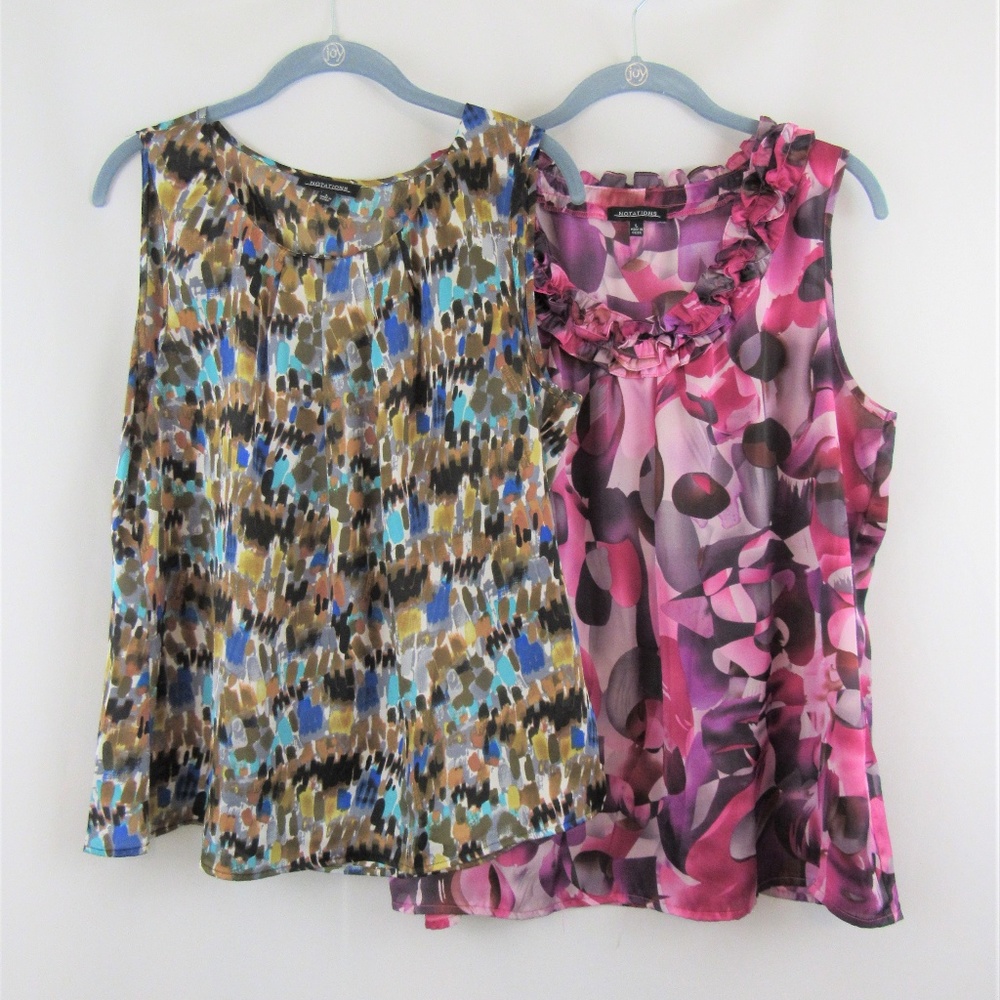 Notations Bundle of 2 Sleeveless Blouses Size L